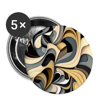 Modernes abstraktes Muster - Buttons groß 56 mm (5er Pack) - Weiß - Vorne