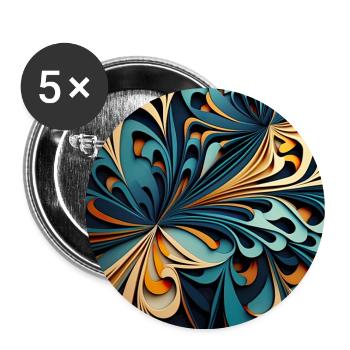 Modernes abstraktes Muster - Buttons groß 56 mm (5er Pack) - Weiß - Vorne