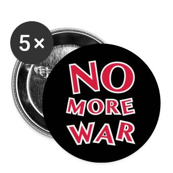 Button black No More War - Buttons large 2.2''/56 mm (5-pack) - white - Front