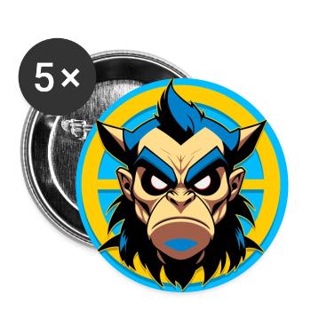 Méchant homme aux cornes - Lot de 5 grands badges (56 mm) - blanc - Devant