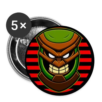 Tiki Statue - Buttons large 2.2''/56 mm (5-pack) - white - Front