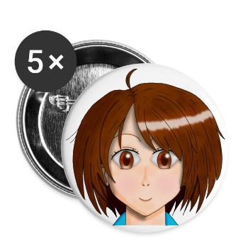 Anime Girl - Stylisches Design für Anime-Liebhaber - Buttons groß 56 mm (5er Pack) - Weiß - Vorne
