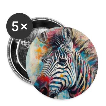 Modern & Colourful Zebra Wall Art by Bodhi - Buttons large 2.2''/56 mm (5-pack) - white - Front