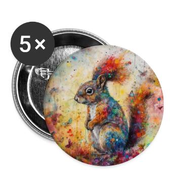 Modern & Colourful Squirrel Wall Art by Bodhi - Buttons large 2.2''/56 mm (5-pack) - white - Front