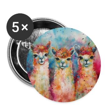 Modern & Colourful Alpaca Wall Art by Bodhi - Buttons large 2.2''/56 mm (5-pack) - white - Front
