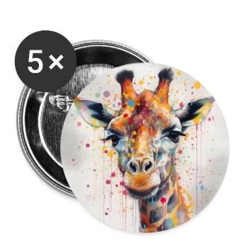 Modern & Colourful Giraffe Wall Art by Bodhi - Buttons large 2.2''/56 mm (5-pack) - white - Front