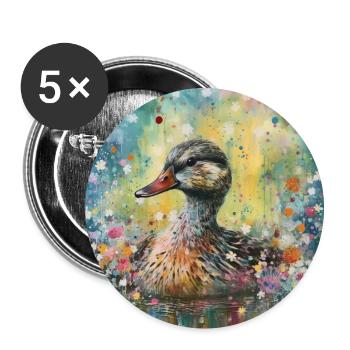 Modern & Colourful Duck Wall Art by Bodhi - Buttons large 2.2''/56 mm (5-pack) - white - Front