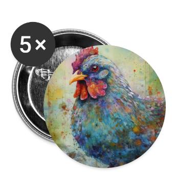 Modern & Colourful Chicken Wall Art by Bodhi - Buttons large 2.2''/56 mm (5-pack) - white - Front