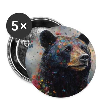 Modern & Colourful Black Bear Wall Art by Bodhi - Buttons large 2.2''/56 mm (5-pack) - white - Front