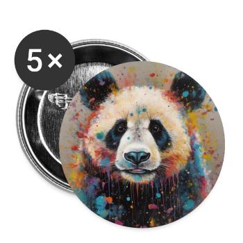 Modern & Colourful Panda Wall Art by Bodhi - Buttons large 2.2''/56 mm (5-pack) - white - Front