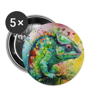 Modern & Colourful Chamelion Wall Art by Bodhi - Buttons large 2.2''/56 mm (5-pack) - white - Front