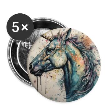 Colorful Contemporary Unicorn Art by Bodhi - Buttons large 2.2''/56 mm (5-pack) - white - Front