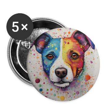 Modern & Colourful Jack Russel Wall Art by Bodhi - Buttons large 2.2''/56 mm (5-pack) - white - Front