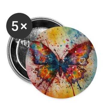 Colourful Butterfy Art - Buttons large 2.2''/56 mm (5-pack) - white - Front