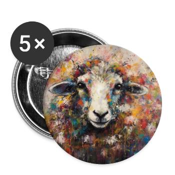 Modern & Colourful Sheep Wall Art by Bodhi - Buttons large 2.2''/56 mm (5-pack) - white - Front