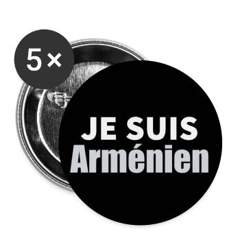 JE SUIS Arménien - Lot de 5 grands badges (56 mm) - blanc - Devant