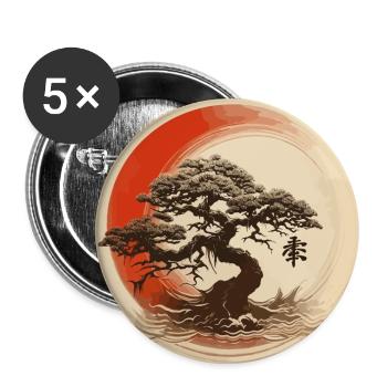 Bonsai Enso Japan - Buttons large 2.2''/56 mm (5-pack) - white - Front