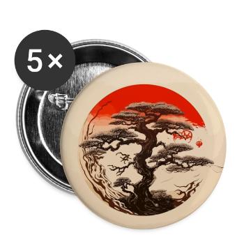 Bonsai Enso Japan - Buttons large 2.2''/56 mm (5-pack) - white - Front
