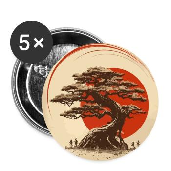 Bonsai Enso Japan - Buttons large 2.2''/56 mm (5-pack) - white - Front