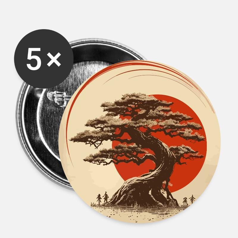Bonsai Enso Japan - Buttons large 2.2''/56 mm (5-pack) - white