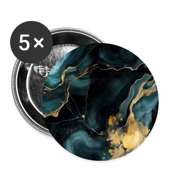 Marmor Naturstein Textur - Buttons groß 56 mm (5er Pack) - Weiß - Vorne