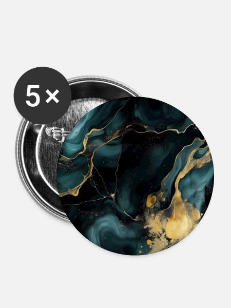 Marmor Naturstein Textur - Buttons groß 56 mm (5er Pack) - Weiß