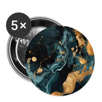Marmor Naturstein Textur Blau - Buttons groß 56 mm (5er Pack) - Weiß - Vorne