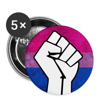 Autocollant Bisexual Pride Fist - Lot de 5 grands badges (56 mm) - blanc - Devant