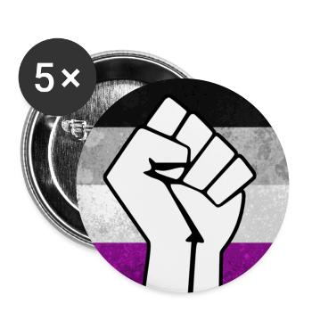 Autocollant Agender Fist - Lot de 5 grands badges (56 mm) - blanc - Devant