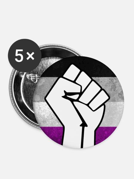 Agender Faust Aufkleber - Buttons groß 56 mm (5er Pack) - Weiß
