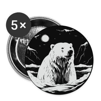 Polar bear - Buttons large 2.2''/56 mm (5-pack) - white - Front