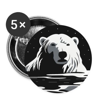 Polar bear - Buttons large 2.2''/56 mm (5-pack) - white - Front