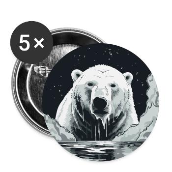 Polar bear - Buttons large 2.2''/56 mm (5-pack) - white - Front