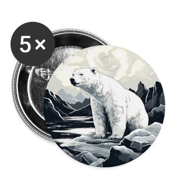 Polar bear - Buttons large 2.2''/56 mm (5-pack) - white - Front