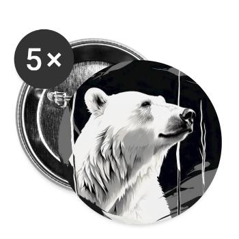 Polar bear - Buttons large 2.2''/56 mm (5-pack) - white - Front