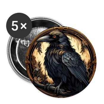 Raven - Buttons large 2.2''/56 mm (5-pack) - white - Front