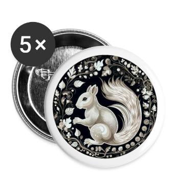 Squirrel - Buttons large 2.2''/56 mm (5-pack) - white - Front