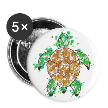Turtlee GeomeTRIX bunt - Buttons groß 56 mm (5er Pack) - Weiß - Vorne
