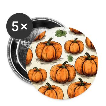 Pumpkins Halloween - Buttons large 2.2''/56 mm (5-pack) - white - Front
