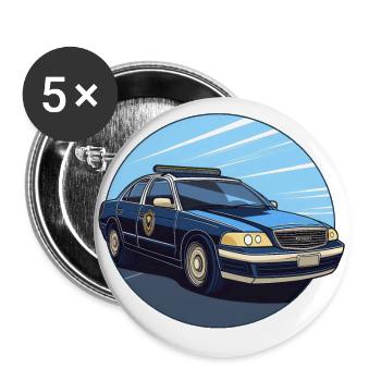 Police - Buttons large 2.2''/56 mm (5-pack) - white - Front