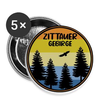 Zittauer Gebirge - Buttons groß 56 mm (5er Pack) - Weiß - Vorne