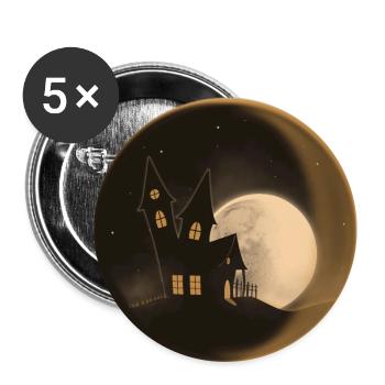 Haunted house in crystal ball - Buttons large 2.2''/56 mm (5-pack) - white - Front