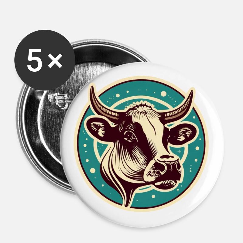 Longhorn - Buttons large 2.2''/56 mm (5-pack) - white