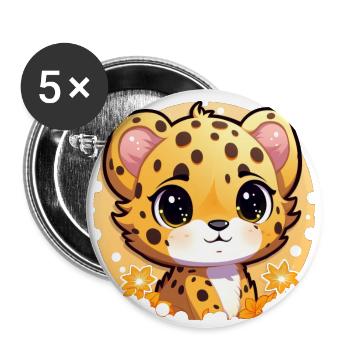Cheetah - Buttons large 2.2''/56 mm (5-pack) - white - Front