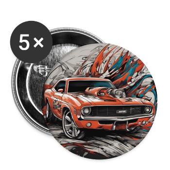 Sports car - Buttons large 2.2''/56 mm (5-pack) - white - Front