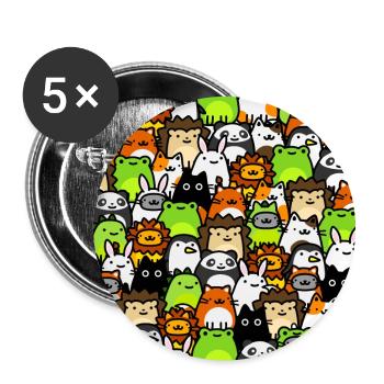 Cute Animal Doodle Collection ! Adorable Drawing - Buttons large 2.2''/56 mm (5-pack) - white - Front