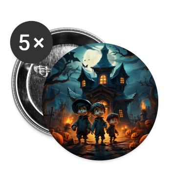 Das Abenteuer im Geisterhaus - Buttons groß 56 mm (5er Pack) - Weiß - Vorne
