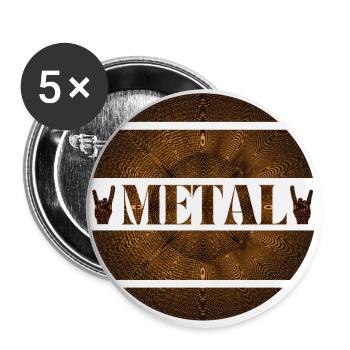 Explosion de métaux lourds en brun rouille - Lot de 5 grands badges (56 mm) - blanc - Devant
