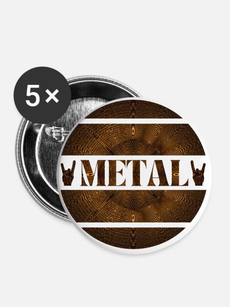 Heavy metal explosion in rust brown - Buttons large 2.2''/56 mm (5-pack) - white
