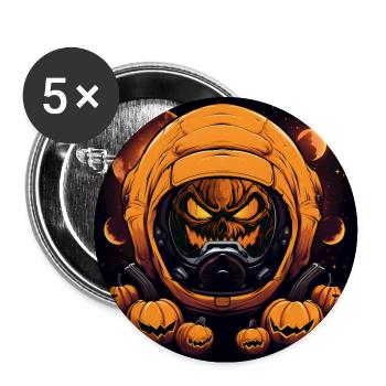 Die Invasion der Kürbisse - Buttons groß 56 mm (5er Pack) - Weiß - Vorne